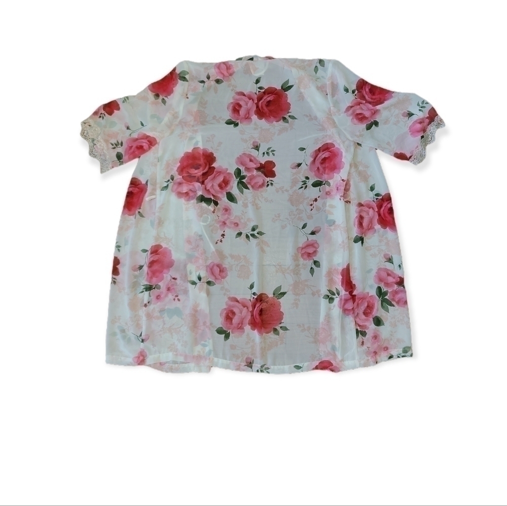 𝅺Floral Lace Sleep Robe - Picture 2 of 2